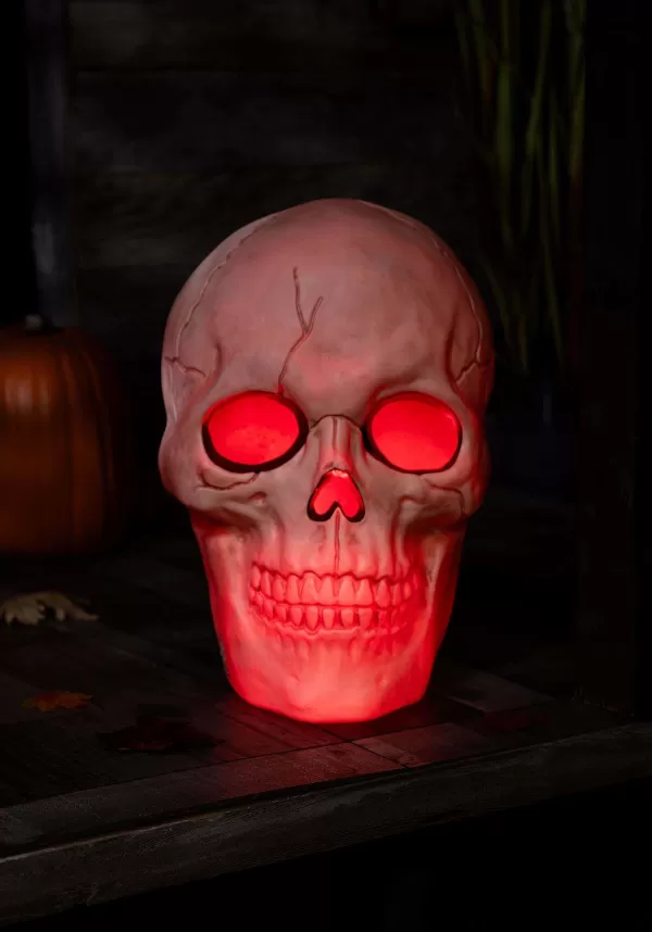 Store 19.75-Inch Light Up And Sound Skull Halloween Decoration Scary Decorations