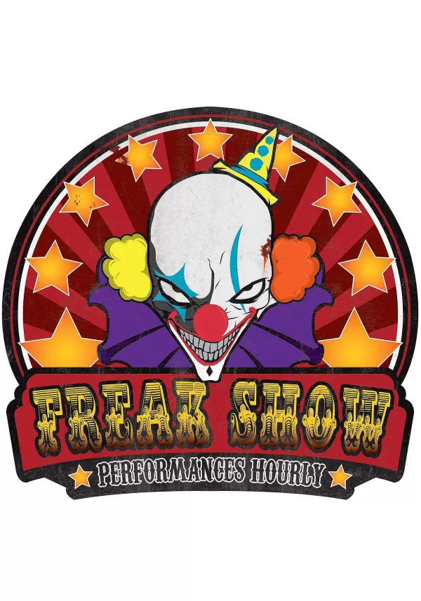 Store 22" Metal Freak Show Sign Decoration Halloween Props