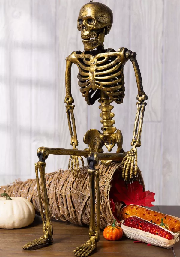 Online 24-Inch Gold Skeleton Decoration Halloween Props