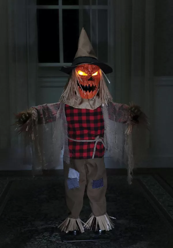 Best 36 Inch Twitching Light Up Animated Scarecrow Prop Animatronics