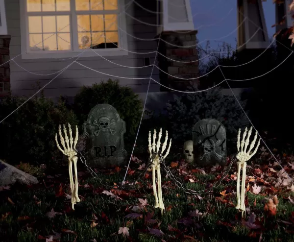 Store 3 Skeleton Arms With 1 Chain Halloween Decoration Outdoor Decorations