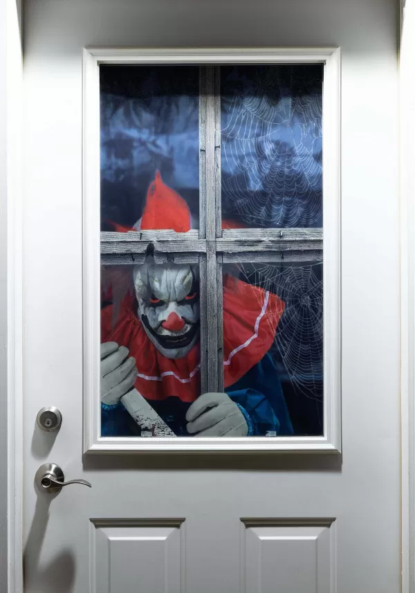Sale 47-Inch Printing Curtain Clown Outside The Window Decoration Indoor Decorations