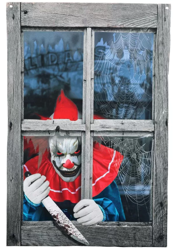 Sale 47-Inch Printing Curtain Clown Outside The Window Decoration Indoor Decorations