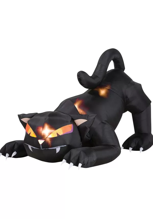 Store 4 Foot Inflatable Black Cat With Turning Head Decoration Animatronics