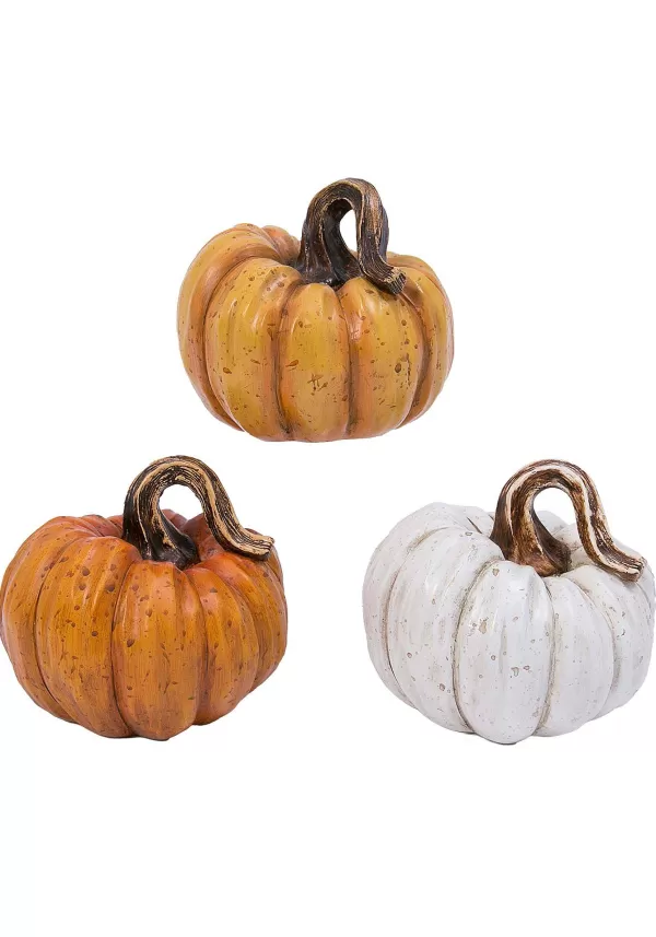 Flash Sale 4" Resin Pumpkins Set Of Three Indoor Decorations