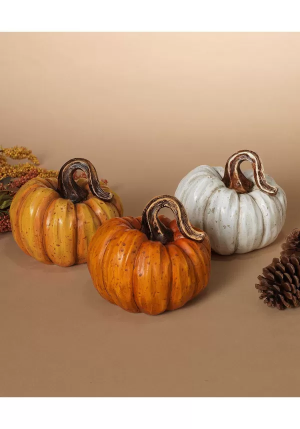 Flash Sale 4" Resin Pumpkins Set Of Three Indoor Decorations