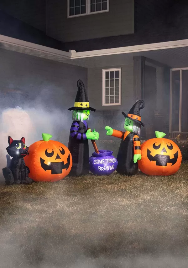 Online 4Ft Spooky Witch Scene Inflatable Halloween Decoration Inflatable Decorations