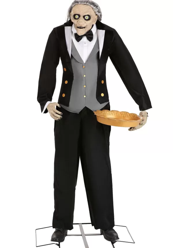 Online 5.6Ft Animatronic Evil Greeter Butler Halloween Decoration Animatronics