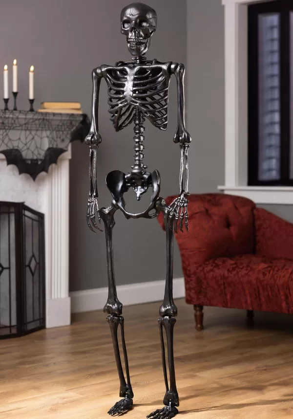 New 5 Foot Poseable Crazy Bones Skeleton In Black Halloween Decoration Skeletons & Skulls