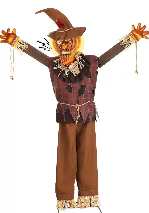 New 5Ft Pumpkin Scarecrow Animatronic Halloween Decoration Animatronics