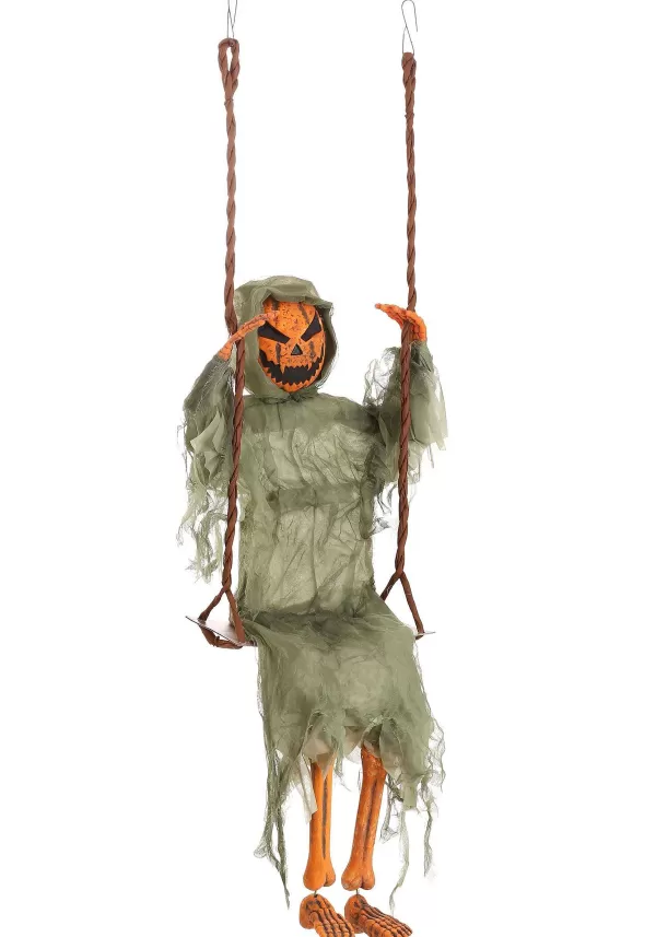 Best Sale 5Ft Swinging Dead Pumpkin Halloween Decoration Halloween Props