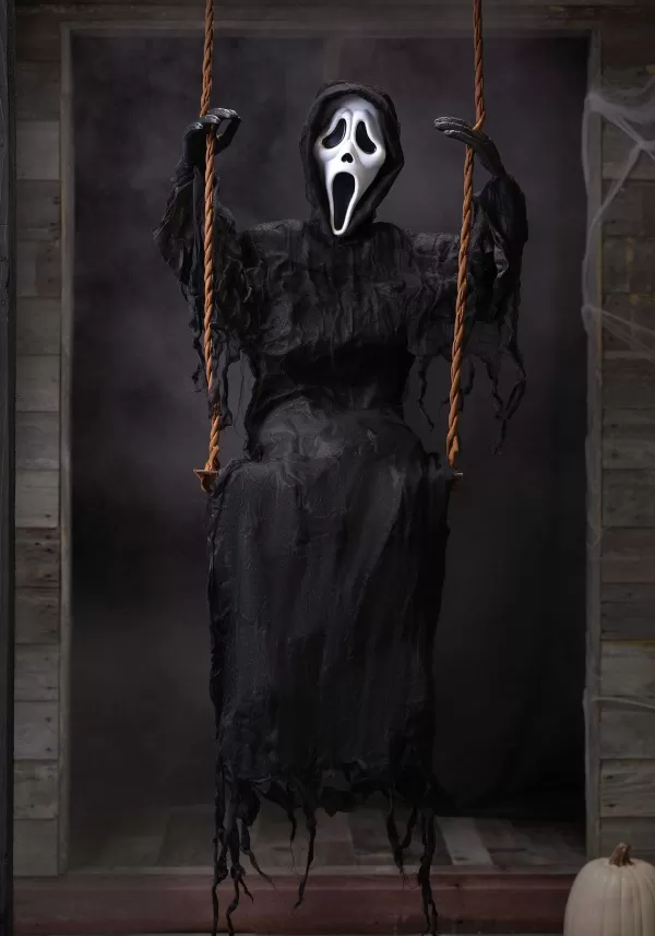 Online 60" Ghost Face On Swing Halloween Decoration Outdoor Decorations