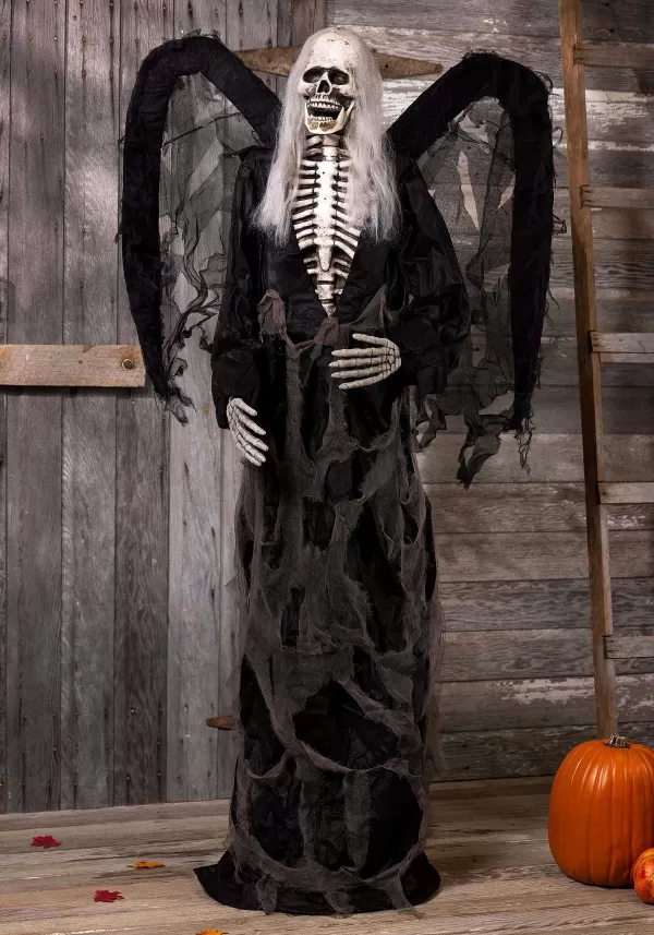 Sale 72 Inch Black Winged Gruesome Greeter Halloween Props