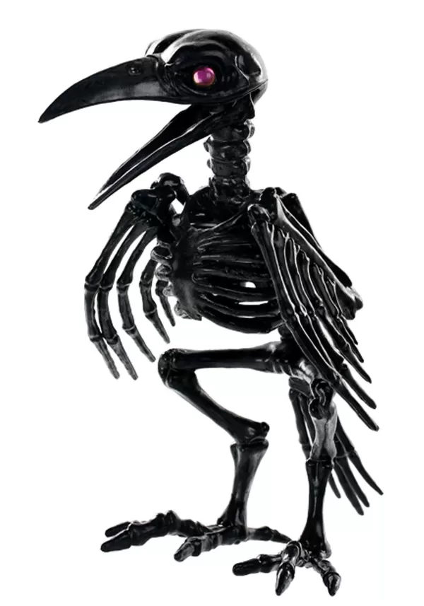 Shop 7" Black Crow Skeleton With Crystal Eyes Halloween Props