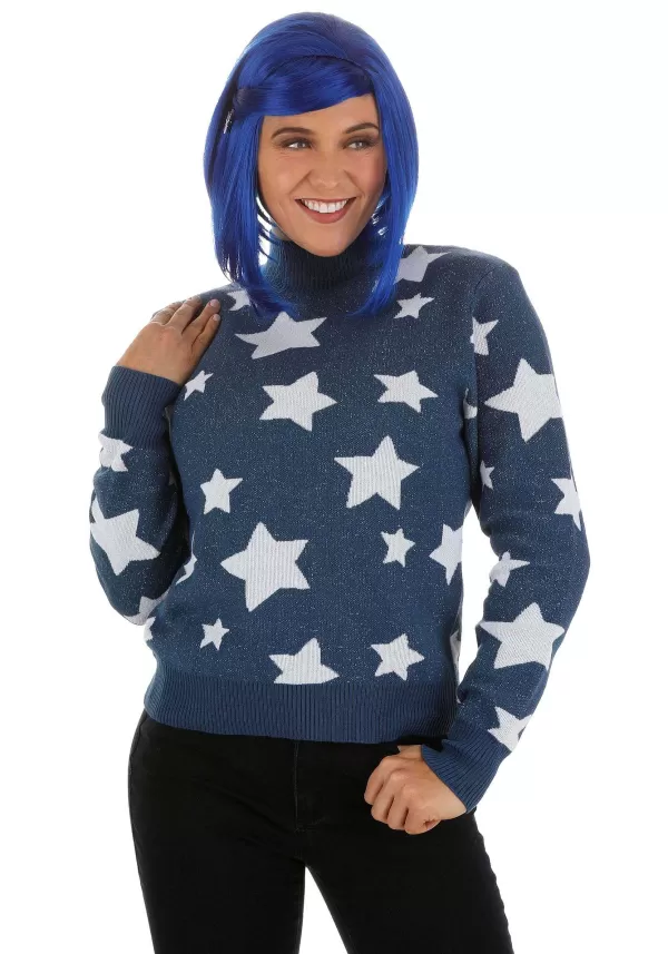 Hot Adult Coraline Blue Star Sweater Costume Halloween Clothes