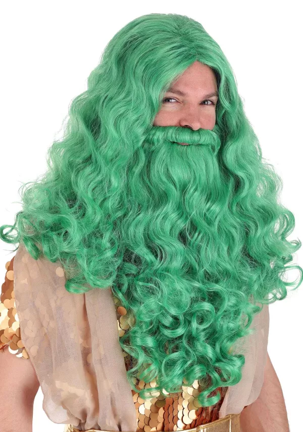 Best Sale Adult Deluxe King Neptune Wig Mustaches / Beards