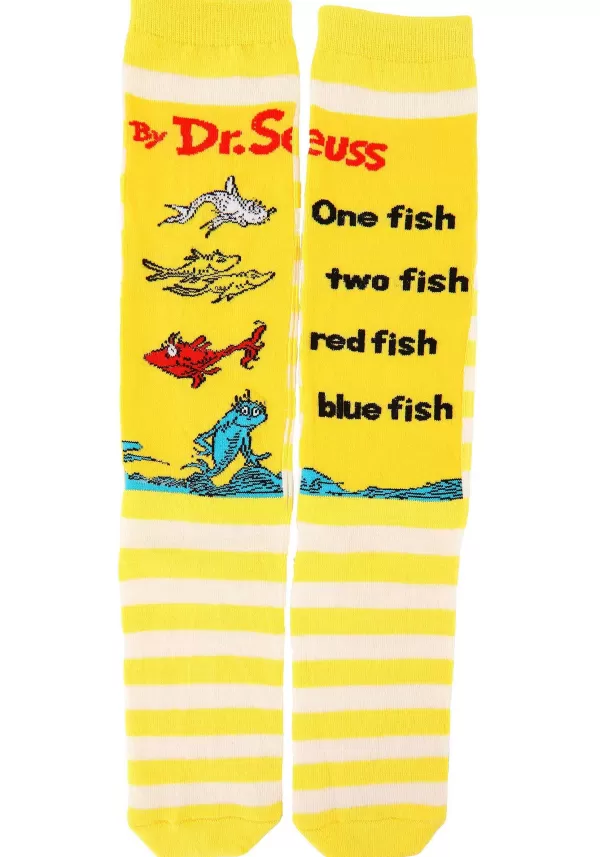 Best Adult Dr. Seuss Book Cover Socks Set Socks / Slippers