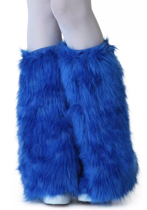 Outlet Adult Royal Blue Furry Boot Covers Boots/Shoes