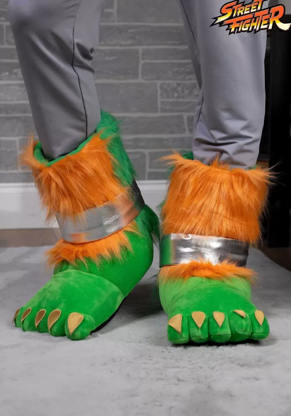 Hot Adult Street Fighter Blanka Costume Slippers Boots/Shoes