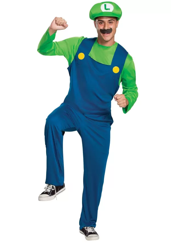 New Adult Super Mario Classic Luigi Costume Men'S Costumes