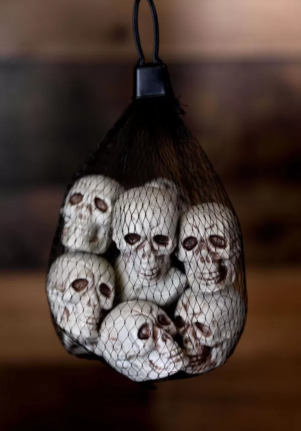 Best Sale Bag Of 12 Skulls Halloween Props