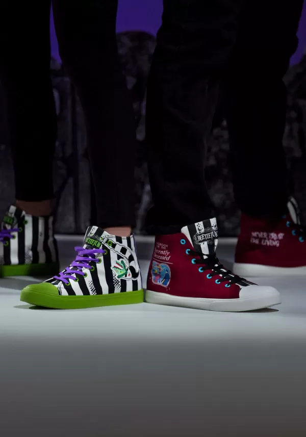 Discount Beetlejuice Recently Deceased Maroon Sneakers For Adults Boots/Shoes