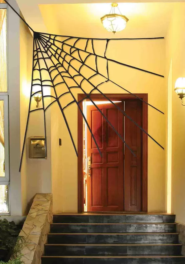 Cheap Black Spider Web Halloween Decoration Door Decorations