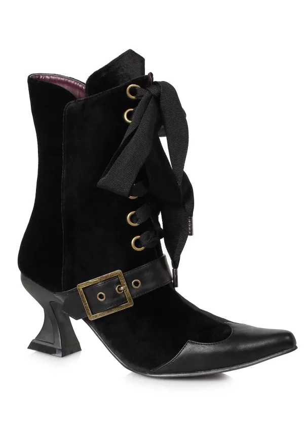 Fashion Black Velvet Heeled Boots For Women Boots/Shoes