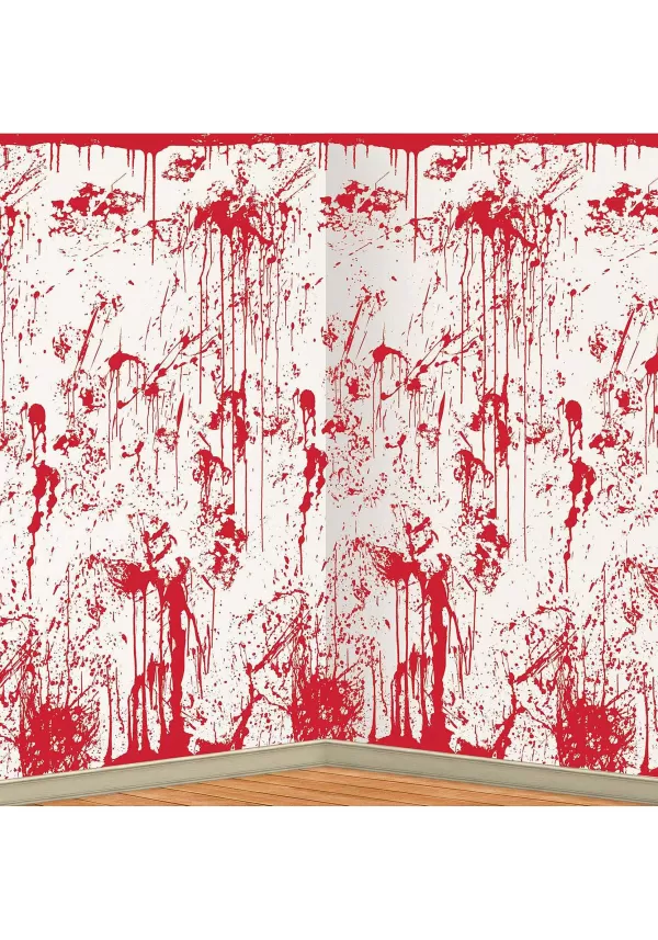 Hot Bloody Wall Backdrop Decoration Halloween Props