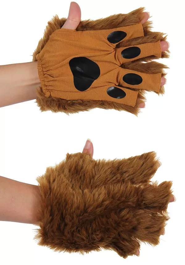 Best Brown Fingerless Adult Paws Gloves