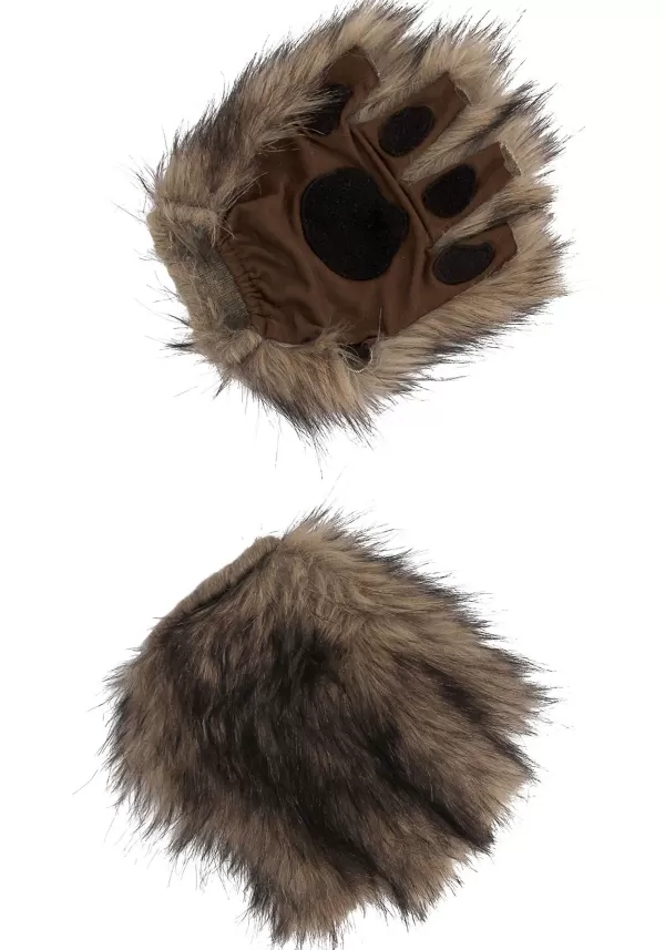 Best Sale Brown Fingerless Paws For Adults Gloves