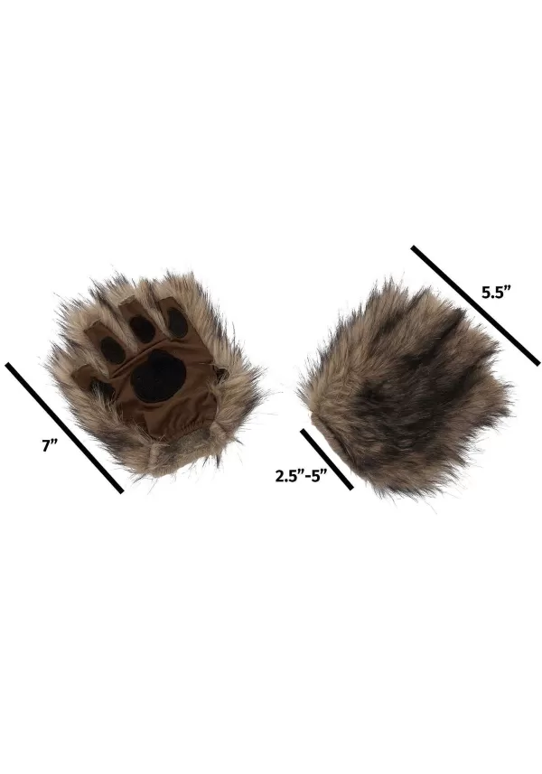 Best Sale Brown Fingerless Paws For Adults Gloves