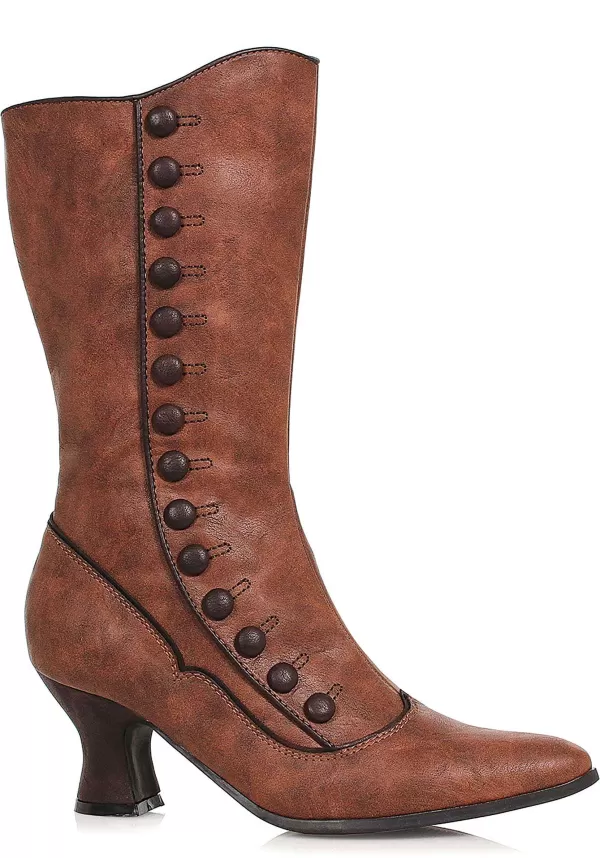 Cheap Brown Victorian Spat Boot For Women Boots/Shoes