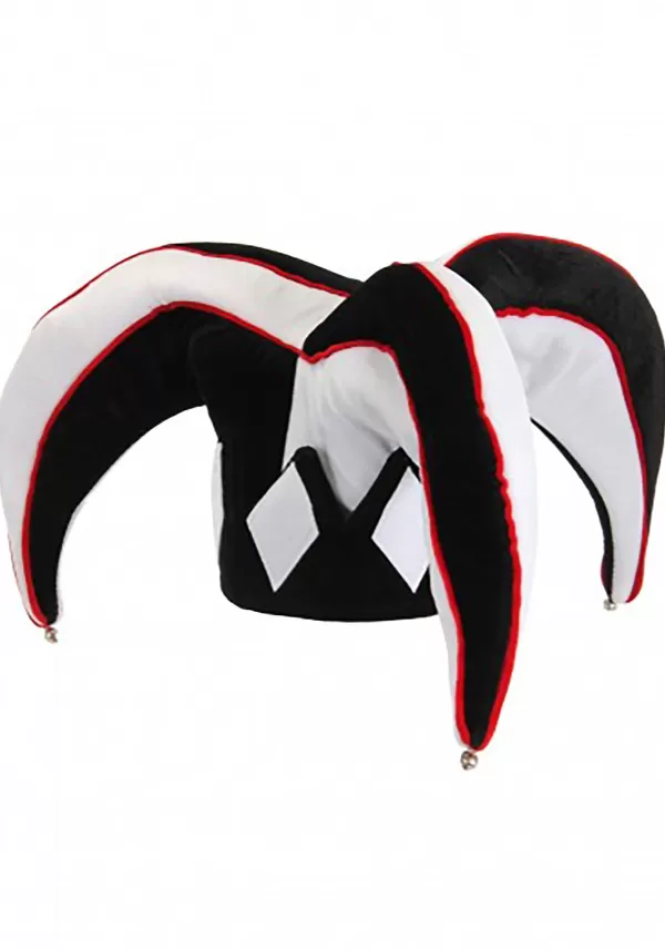 Online Court Jester Black & White Plush Hat Hats