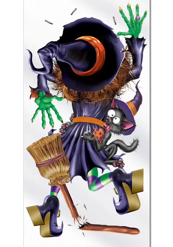 Cheap Crashing Witch Door Cover Decoration Door Decorations