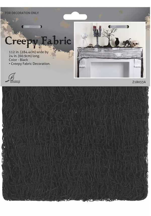 Discount Creepy Black Fabric Decor Door Decorations