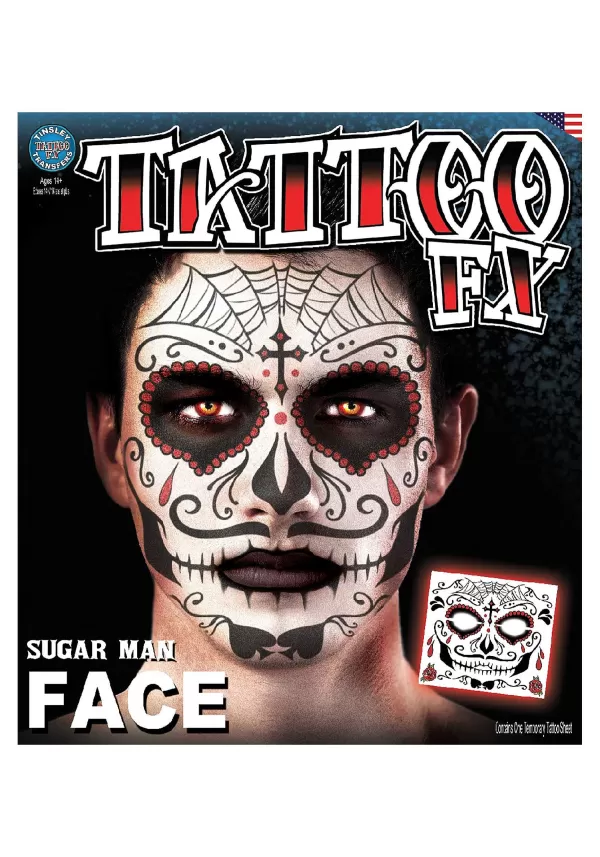 Hot Day Of The Dead Temporary Tattoo Makeup