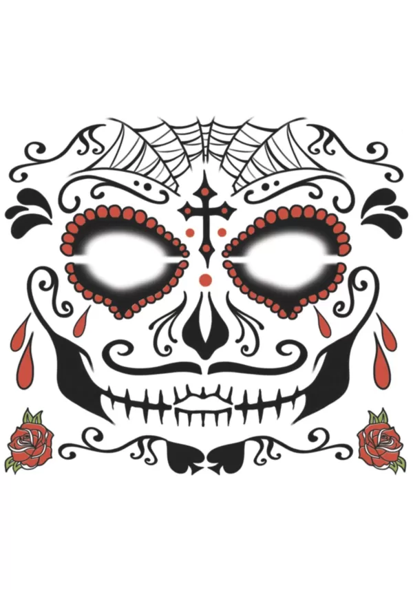 Hot Day Of The Dead Temporary Tattoo Makeup