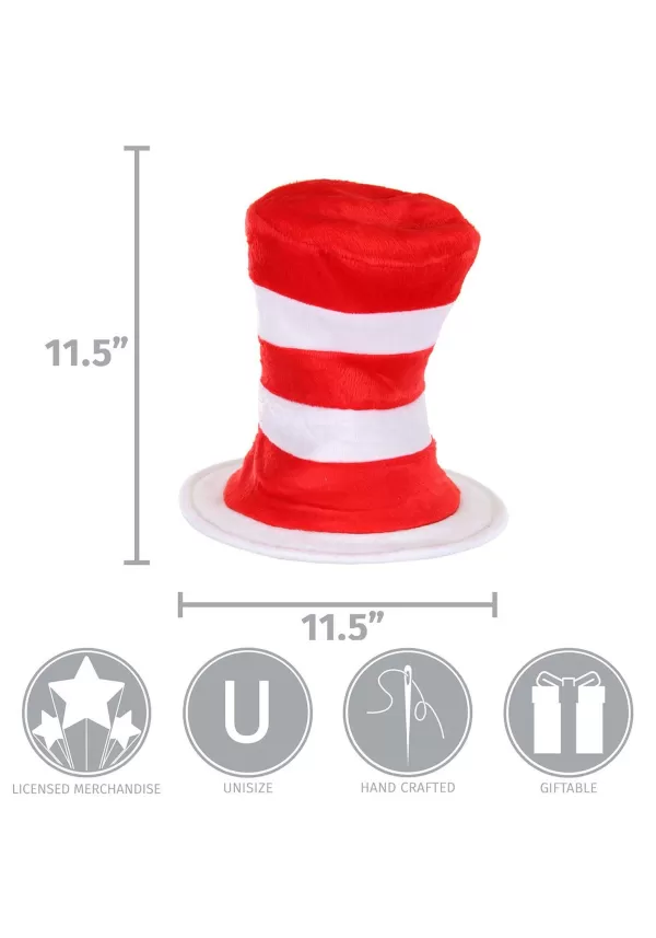 Online Deluxe Cat In The Hat Plush Velboa Costume Hat Hats