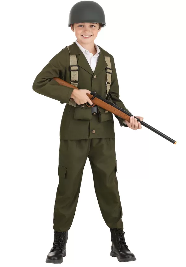 Best Deluxe Ww2 Soldier Costume For Kids Boy Costumes