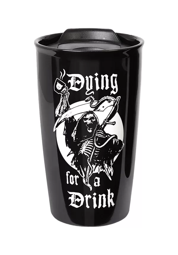 Cheap Dying For A Drink Double Walled Travel Mug Indoor Decorations