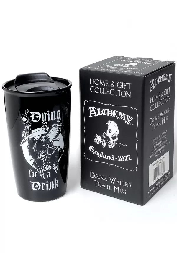 Cheap Dying For A Drink Double Walled Travel Mug Indoor Decorations