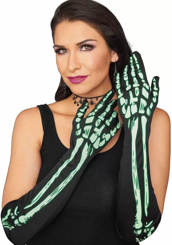 Best Elbow Length Glow In The Dark Skeleton Gloves Gloves