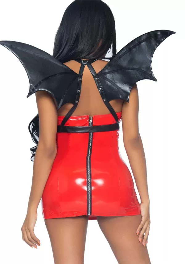 New Faux Leather Bat Wings With Body Harness Wings