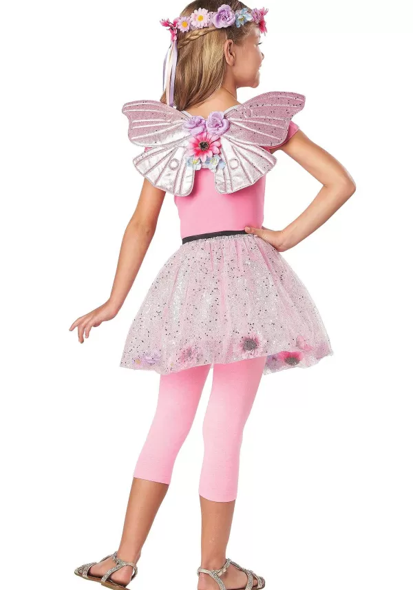 Hot Girl'S Pink Fairy Costume Wings Wings