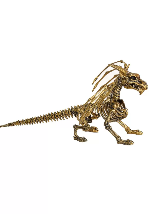 Shop Gold 7" Skeleton Dragon Prop Halloween Props