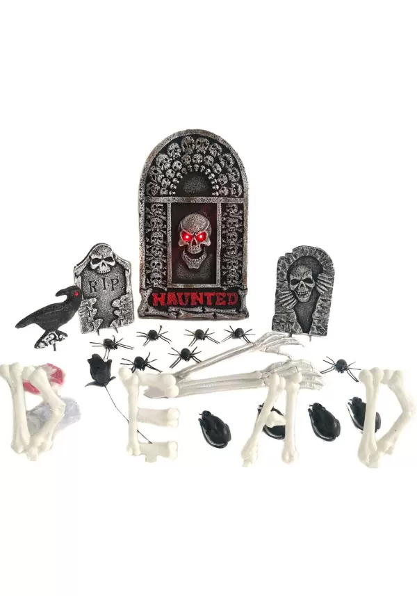 Cheap Graveyard Kit With 24 Pieces Halloween Props