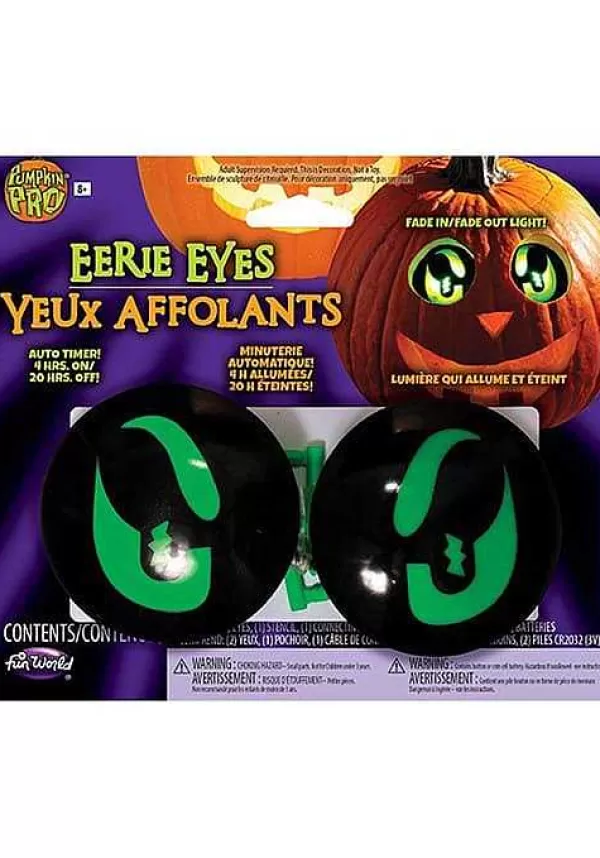 Flash Sale Green Eerie Light Up Pumpkin Eyes Kit Kid Friendly D Cor