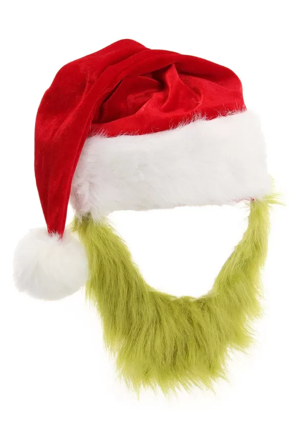 Fashion Grinch Costume Hat With Fur Beard Hats