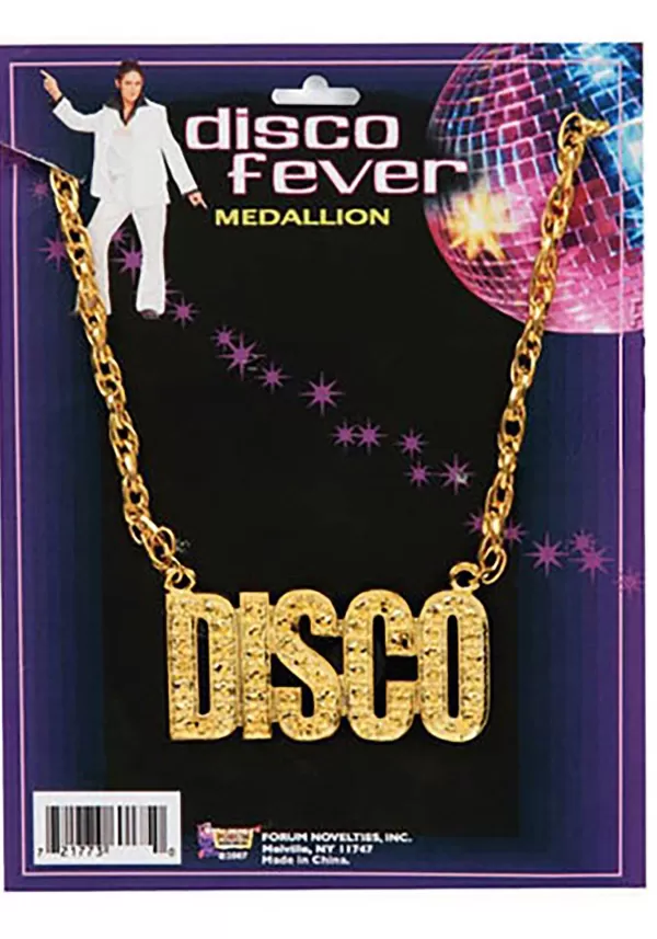 Sale Groovy Gold Disco Necklace Costume Jewelry